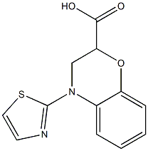 4-(1,3-thiazol-2-yl)-3,4-dihydro-2H-1,4-benzoxazine-2-carboxylic acid Struktur