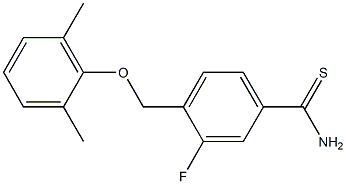 4-(2,6-dimethylphenoxymethyl)-3-fluorobenzene-1-carbothioamide Struktur