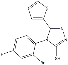 4-(2-bromo-4-fluorophenyl)-5-(thiophen-2-yl)-4H-1,2,4-triazole-3-thiol Struktur