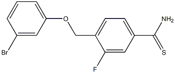 4-(3-bromophenoxymethyl)-3-fluorobenzene-1-carbothioamide Struktur