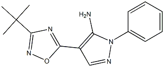 4-(3-tert-butyl-1,2,4-oxadiazol-5-yl)-1-phenyl-1H-pyrazol-5-amine Struktur