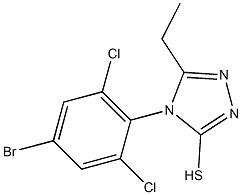 4-(4-bromo-2,6-dichlorophenyl)-5-ethyl-4H-1,2,4-triazole-3-thiol Struktur