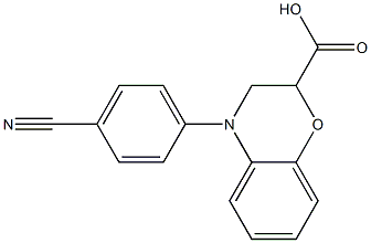 4-(4-cyanophenyl)-3,4-dihydro-2H-1,4-benzoxazine-2-carboxylic acid Struktur