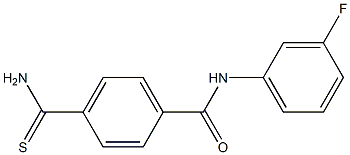 4-(aminocarbonothioyl)-N-(3-fluorophenyl)benzamide Struktur