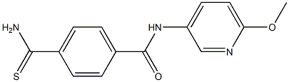 4-(aminocarbonothioyl)-N-(6-methoxypyridin-3-yl)benzamide Struktur