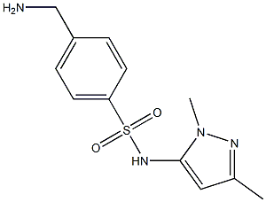 4-(aminomethyl)-N-(1,3-dimethyl-1H-pyrazol-5-yl)benzenesulfonamide Struktur