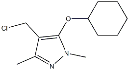 4-(chloromethyl)-5-(cyclohexyloxy)-1,3-dimethyl-1H-pyrazole Struktur