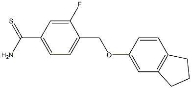 4-[(2,3-dihydro-1H-inden-5-yloxy)methyl]-3-fluorobenzene-1-carbothioamide Struktur