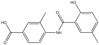 4-[(2-hydroxy-5-methylbenzene)amido]-3-methylbenzoic acid Struktur