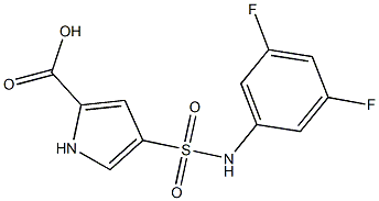 4-[(3,5-difluorophenyl)sulfamoyl]-1H-pyrrole-2-carboxylic acid Struktur