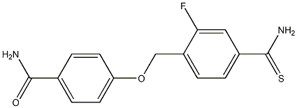 4-[(4-carbamothioyl-2-fluorophenyl)methoxy]benzamide Struktur