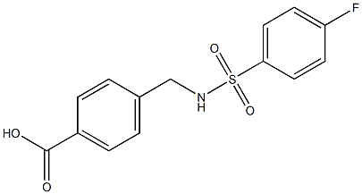 4-[(4-fluorobenzene)sulfonamidomethyl]benzoic acid Struktur