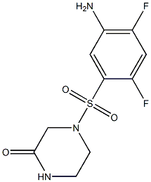 4-[(5-amino-2,4-difluorobenzene)sulfonyl]piperazin-2-one Struktur