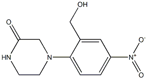 4-[2-(hydroxymethyl)-4-nitrophenyl]piperazin-2-one Struktur