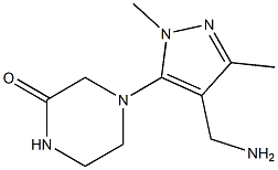 4-[4-(aminomethyl)-1,3-dimethyl-1H-pyrazol-5-yl]piperazin-2-one Struktur