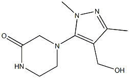 4-[4-(hydroxymethyl)-1,3-dimethyl-1H-pyrazol-5-yl]piperazin-2-one Struktur