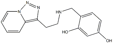 4-{[(2-{[1,2,4]triazolo[3,4-a]pyridin-3-yl}ethyl)amino]methyl}benzene-1,3-diol Struktur