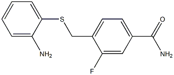 4-{[(2-aminophenyl)thio]methyl}-3-fluorobenzamide Struktur