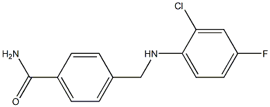 4-{[(2-chloro-4-fluorophenyl)amino]methyl}benzamide Struktur