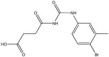 4-{[(4-bromo-3-methylphenyl)carbamoyl]amino}-4-oxobutanoic acid Struktur