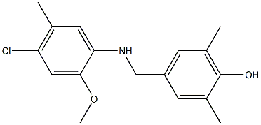 4-{[(4-chloro-2-methoxy-5-methylphenyl)amino]methyl}-2,6-dimethylphenol Struktur