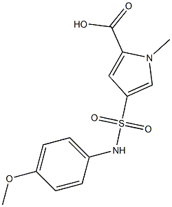 4-{[(4-methoxyphenyl)amino]sulfonyl}-1-methyl-1H-pyrrole-2-carboxylic acid Struktur