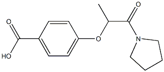 4-{[1-oxo-1-(pyrrolidin-1-yl)propan-2-yl]oxy}benzoic acid Struktur