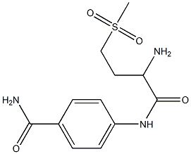 4-{[2-amino-4-(methylsulfonyl)butanoyl]amino}benzamide Struktur