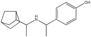 4-{1-[(1-{bicyclo[2.2.1]heptan-2-yl}ethyl)amino]ethyl}phenol Struktur