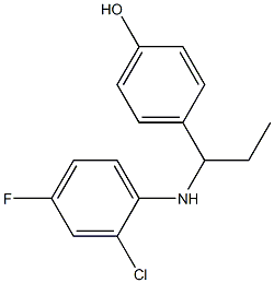 4-{1-[(2-chloro-4-fluorophenyl)amino]propyl}phenol Struktur