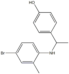 4-{1-[(4-bromo-2-methylphenyl)amino]ethyl}phenol Struktur