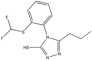 4-{2-[(difluoromethyl)sulfanyl]phenyl}-5-propyl-4H-1,2,4-triazole-3-thiol Struktur