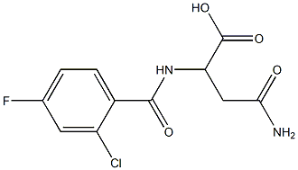 4-amino-2-[(2-chloro-4-fluorobenzoyl)amino]-4-oxobutanoic acid Struktur