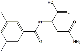 4-amino-2-[(3,5-dimethylbenzoyl)amino]-4-oxobutanoic acid Struktur