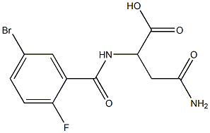 4-amino-2-[(5-bromo-2-fluorobenzoyl)amino]-4-oxobutanoic acid Struktur