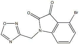 4-bromo-1-(1,2,4-oxadiazol-3-ylmethyl)-2,3-dihydro-1H-indole-2,3-dione Struktur