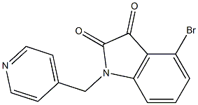 4-bromo-1-(pyridin-4-ylmethyl)-2,3-dihydro-1H-indole-2,3-dione Struktur