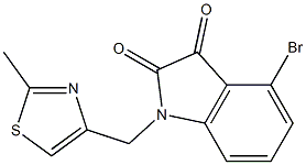 4-bromo-1-[(2-methyl-1,3-thiazol-4-yl)methyl]-2,3-dihydro-1H-indole-2,3-dione Struktur