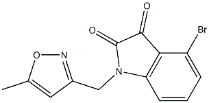 4-bromo-1-[(5-methyl-1,2-oxazol-3-yl)methyl]-2,3-dihydro-1H-indole-2,3-dione Struktur