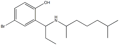 4-bromo-2-{1-[(6-methylheptan-2-yl)amino]propyl}phenol Struktur