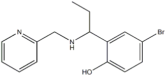 4-bromo-2-{1-[(pyridin-2-ylmethyl)amino]propyl}phenol Struktur