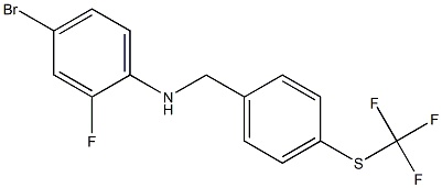 4-bromo-2-fluoro-N-({4-[(trifluoromethyl)sulfanyl]phenyl}methyl)aniline Struktur