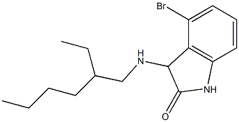 4-bromo-3-[(2-ethylhexyl)amino]-2,3-dihydro-1H-indol-2-one Struktur