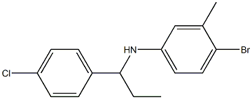 4-bromo-N-[1-(4-chlorophenyl)propyl]-3-methylaniline Struktur