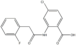 4-chloro-2-[2-(2-fluorophenyl)acetamido]benzoic acid Struktur