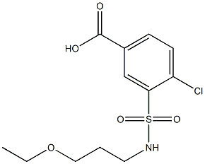 4-chloro-3-[(3-ethoxypropyl)sulfamoyl]benzoic acid Struktur