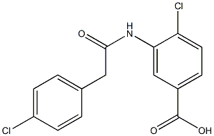 4-chloro-3-[2-(4-chlorophenyl)acetamido]benzoic acid Struktur