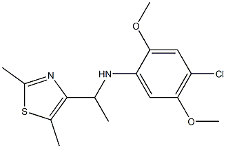 4-chloro-N-[1-(2,5-dimethyl-1,3-thiazol-4-yl)ethyl]-2,5-dimethoxyaniline Struktur