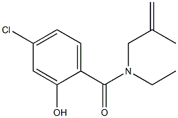 4-chloro-N-ethyl-2-hydroxy-N-(2-methylprop-2-en-1-yl)benzamide Struktur