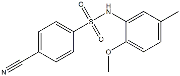 4-cyano-N-(2-methoxy-5-methylphenyl)benzene-1-sulfonamide Struktur